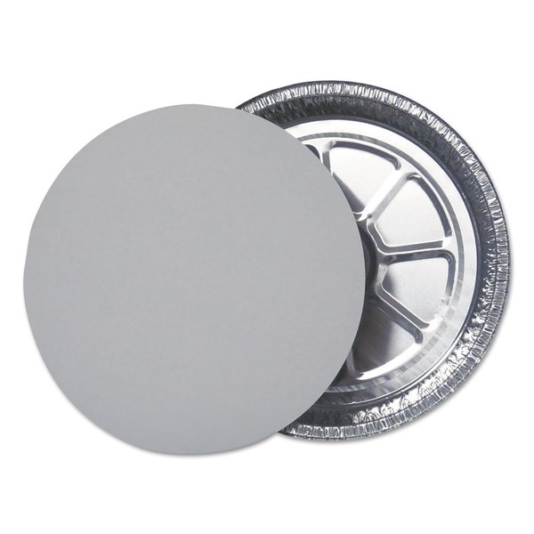 Durable Packaging Aluminum Round Containers w/Board Lid, 9" Dia x 1.94"h, Silver, PK250 PK 29030L250